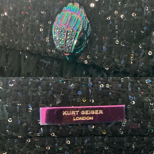 GORGEOUS KURT GEIGER “OIL SLICK TWEED KENSINGTON” JUMBO SINGLE FLAP BAG - Picture 24 of 24