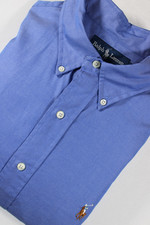 Polo Ralph Lauren Yarmouth Shirt Mens L 16/33 Blue Pinpoint Oxford Cotton