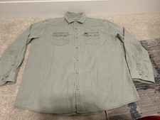 Howler Brothers Dust Up Denim Shirt Men  s XL Light Blue Color Pearl Snap