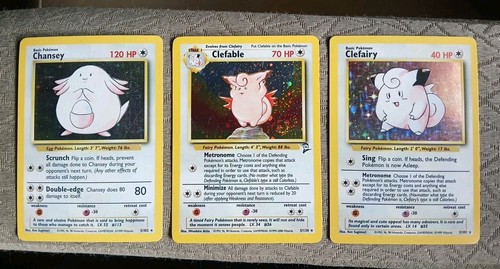 Clefable 5/130 Base Set 2 Holo Unlimited Holo & Chansey + Clefairy