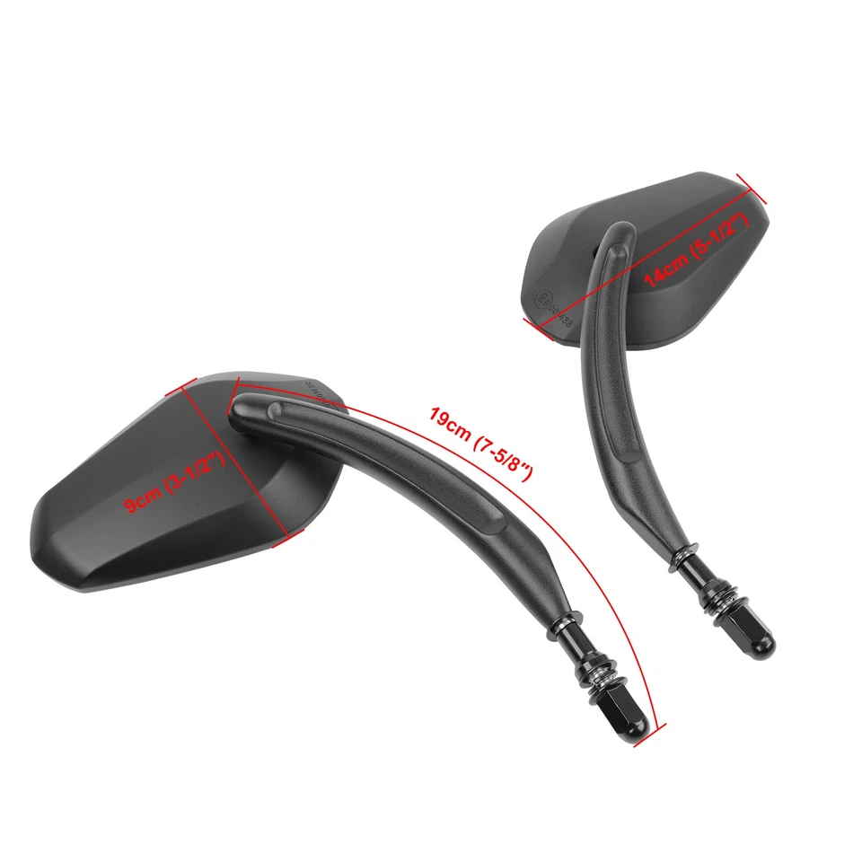 2x Espejos retrovisores laterales mate para motocicleta Harley Fatboy Fat Bob Foto 2 de 4