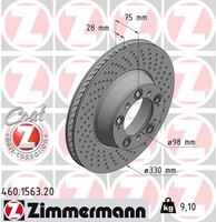 1X Bremsscheibe Coat Z Zimmermann 460.1563.20 FüR 911 Porsche 996 997 991 Targa