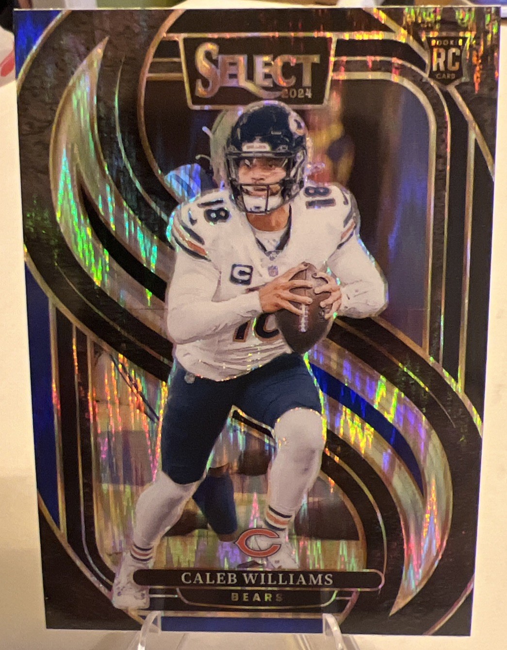 2024 Select Football Caleb Williams Black And Blue Shock Prizm PREMIER LEVEL