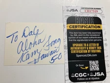 KAM FONG  approx 2 1/3x 3 1/3 card "HAWAII FIVE-O", "MAGNUM, P.I." JSA #CH17519