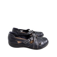 Clarks Ashland Spin Q Loafers Women Size 8M Black Leather Slip-On Casual Comfort