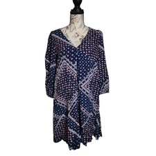 LOFT Geometric Print V-Neck Dress, Size X-Small