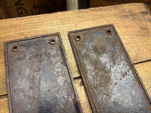 Antike Gusseisen Drückerplatte Lesebeschläge Windsor 11-3/4x3" Vintage Türgarnitur - Bild 19 von 22