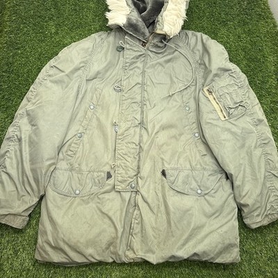 VIntage 80s Extreme Cold Weather N3B Parka Large L Hooded READ