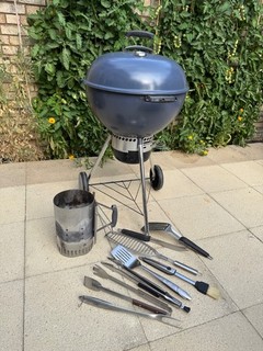 Weber Master Touch Kettle Charcoal Grill Slate Grey and Accessories