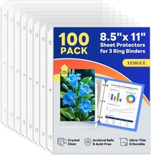 100/300/500 Pack Sheet Protectors 8.5x11 Clear Pages for 3 Ring Binder