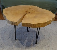 Massivholz Couchtisch Beistelltisch Baumscheibe Rund Unikat