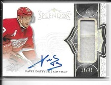 2017-18 UD Splendor Pavel Datsyuk Relic VelcroPiece Auto Autograph Card /36
