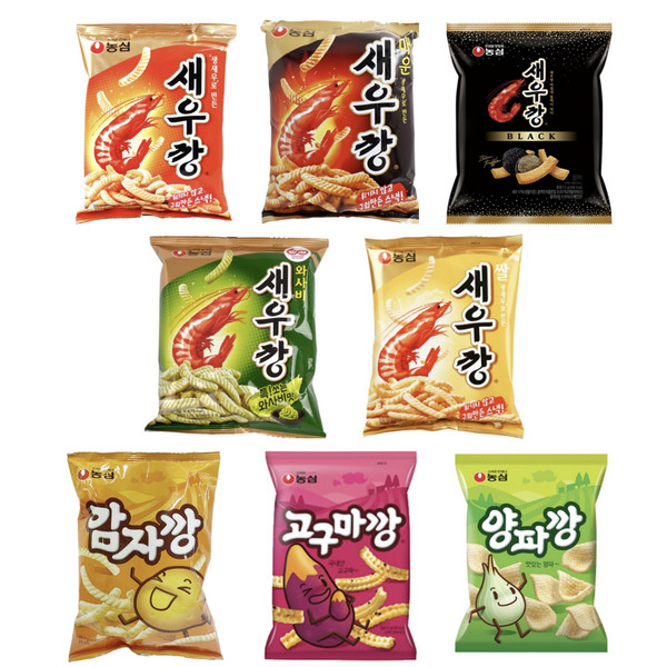 Nongshim Snack Camarones Galletas Chips (arroz Wasabi Picante Negro) Batata Cebolla