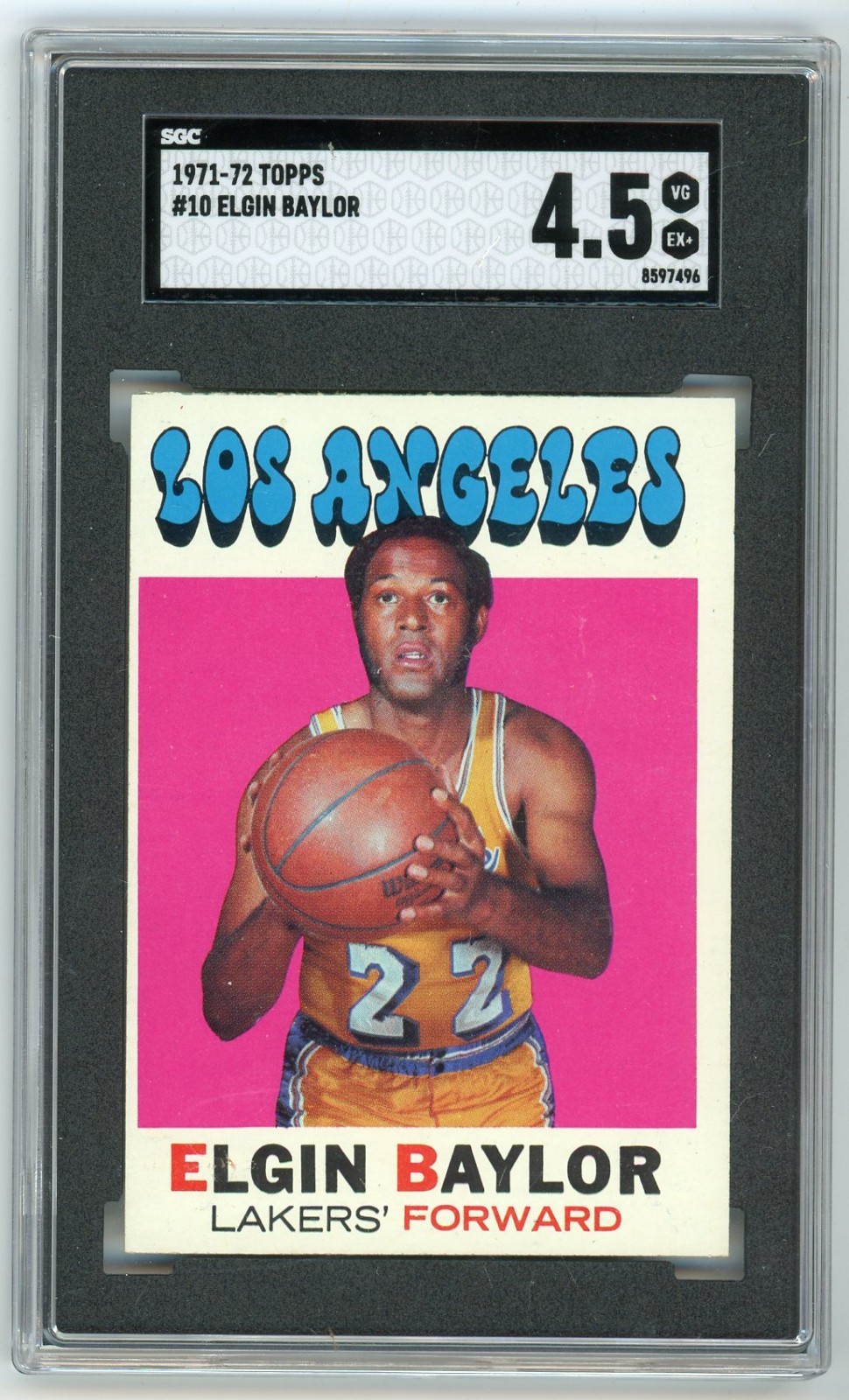 1971-72 Topps ELGIN BAYLOR Los Angeles Lakers #10 SGC 4.5 VG/EX+ Condition!