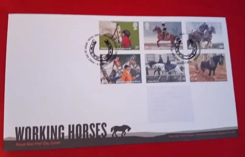2014 Working Horses 6 GB Royal Mail Stamps First Day Cover Animals Equine