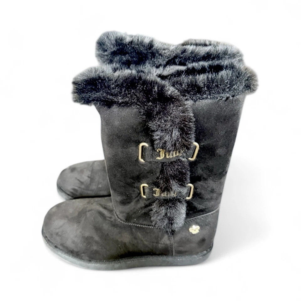 Women’s Juicy Couture Mid Calf Black Cozy Boots with Fur Lining - Image 2 of 4