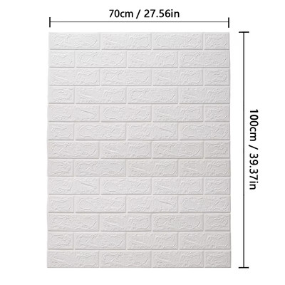 70Cm*1M 3D Brick Pattern Wall Panels Wallpaper DIY Waterproof for Living Room Be