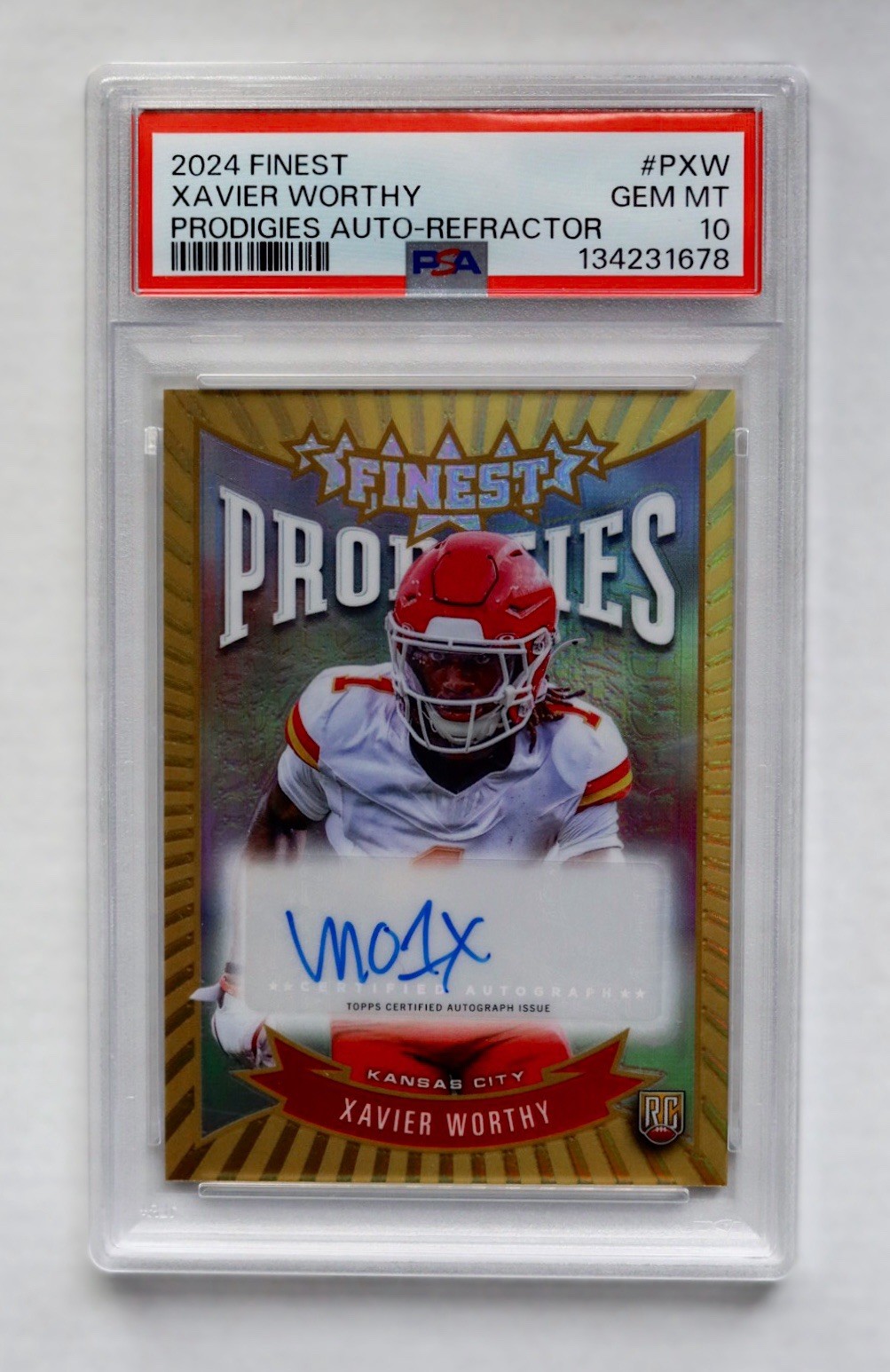 Xavier Worthy Topps Finest Prodigies Autographs #PXW Refractor