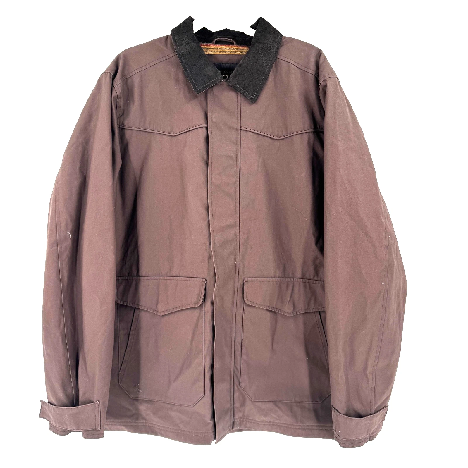 Cody James Men's Western Canvas Long Rancher Jacket XL Oilskin Waxed Chore Barn