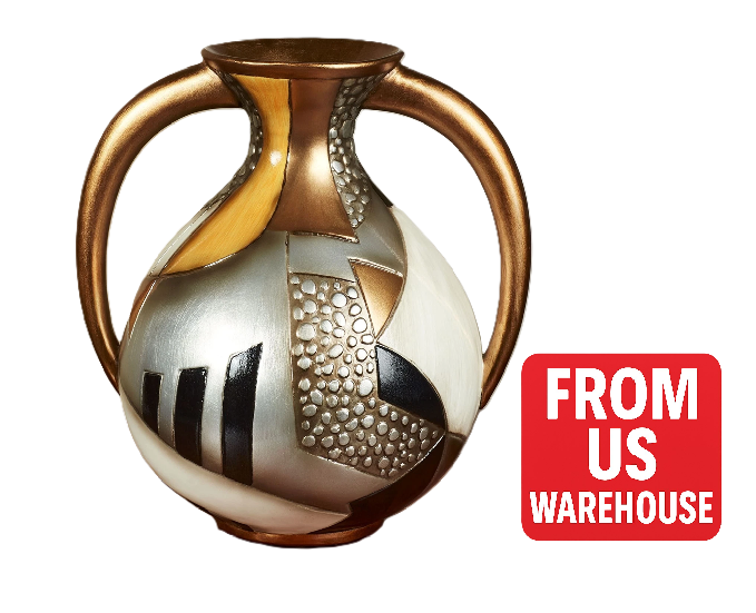 Handpainted Metallic Geometric Table Vase Centerpiece Earths Essence