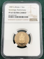 1989 Gold Proof Full Sovereign- NGC - PF67UC