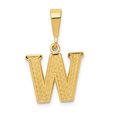 14k Gelbgold strukturierte Initiale mit Buchstabenform Charm Anhänger