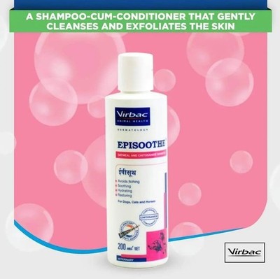 Virbac EPISOOTHE shampoo-cum-conditioner / FOR DOGS/CATS/HORSES.