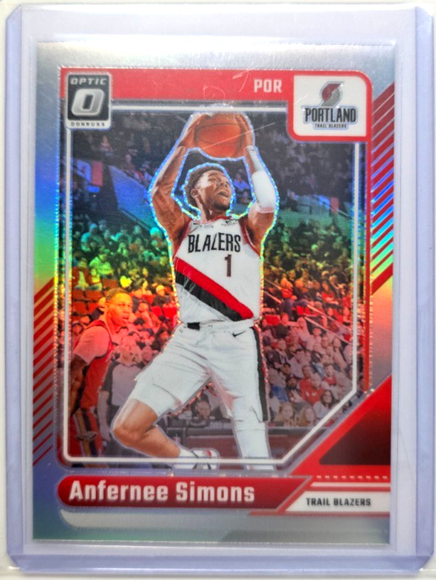 2024-25 Donruss Optic - #128 Anfernee Simons - Silver Holo Prizm Trail Blazers