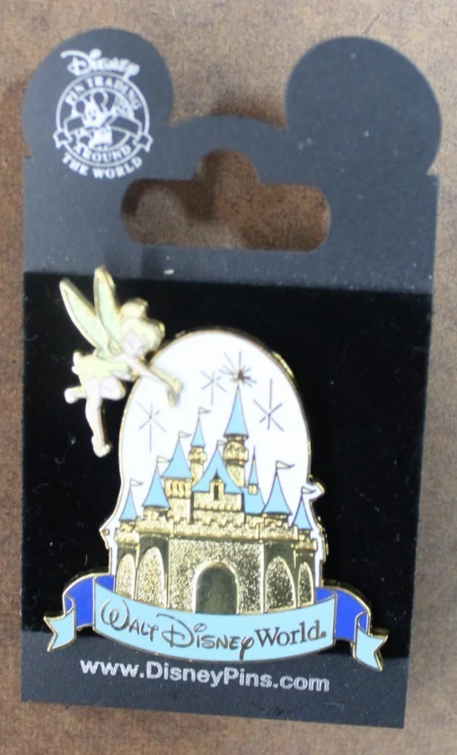 Walt Disney World Moveable Tinker Bell and Castle Trading Pin New on Card