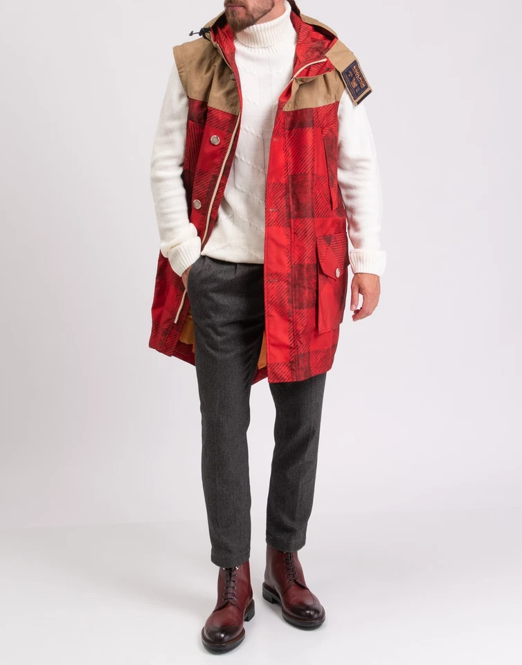 RRP€870 WOOLRICH x GRIFFIN Loveland Fishtail Parka Jacket US XS EU S Gingham - Image 3 of 4