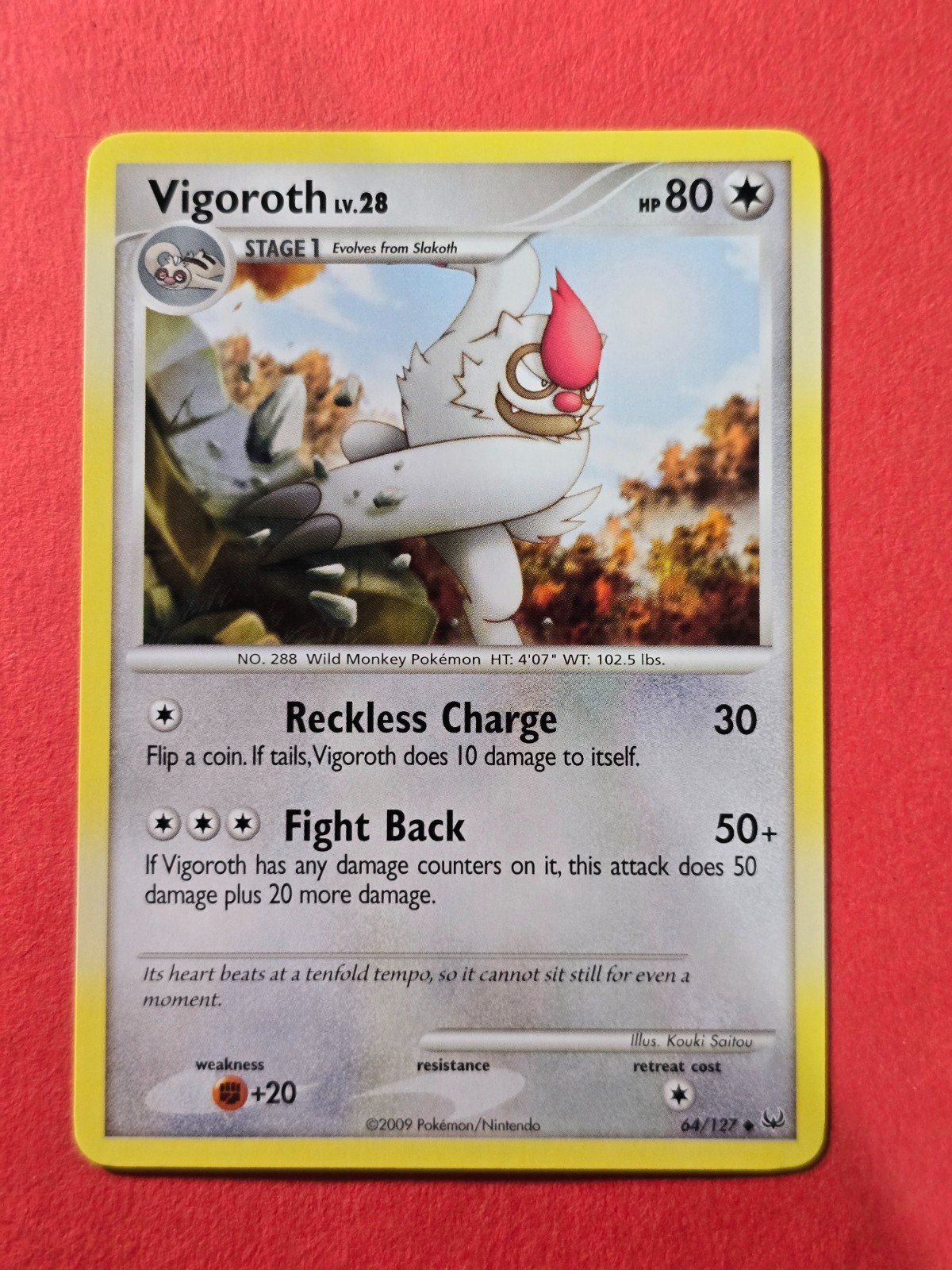 2009 Pokemon TCG Platinum #64 Vigoroth, U, NF/H, cd44