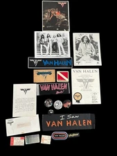 Van Halen Fan Club Lot 1978–1984 Letters Photos Stickers Buttons Tickets RARE