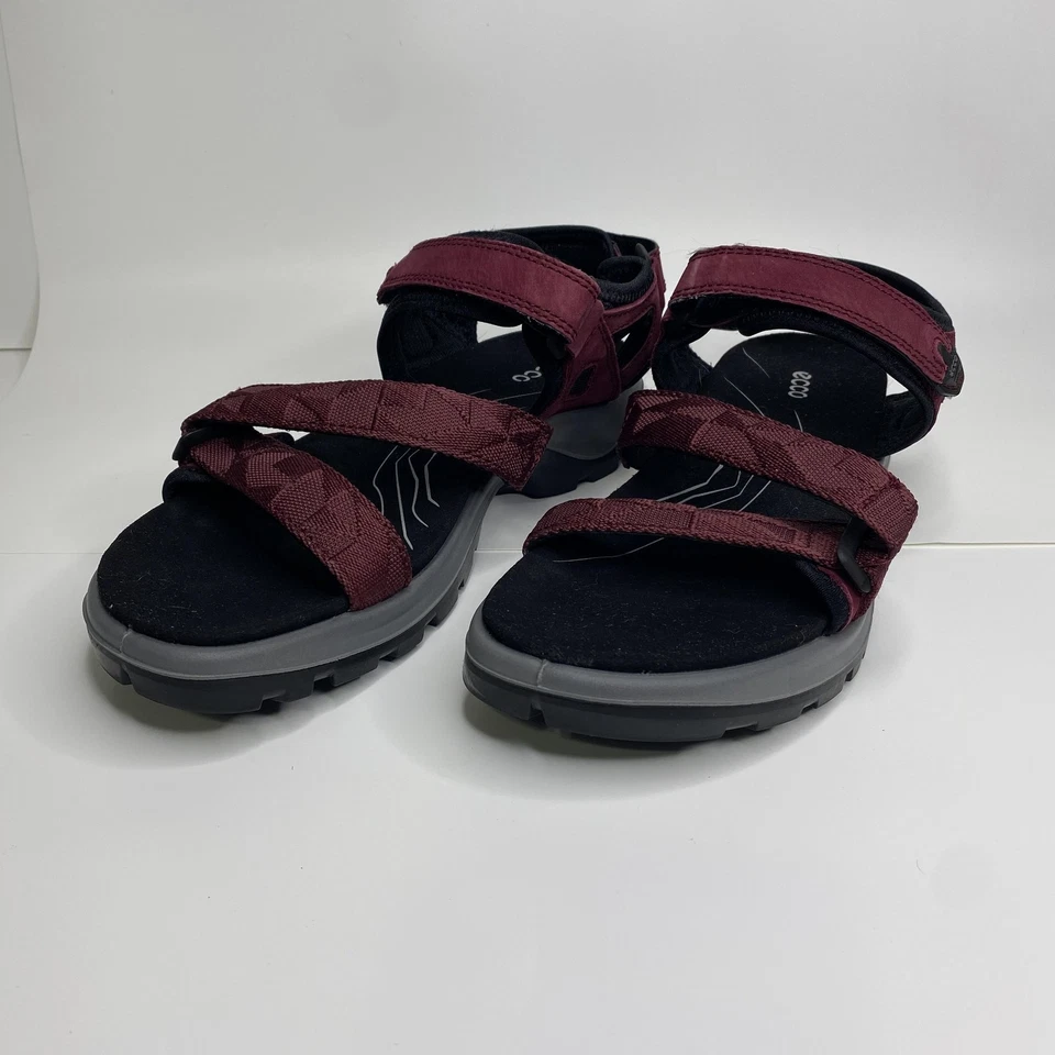 Ecco Yucatan Sandals Womens Size 41 EU Burgundy Black Receptor Hiking Outdoor - Image 4 of 4