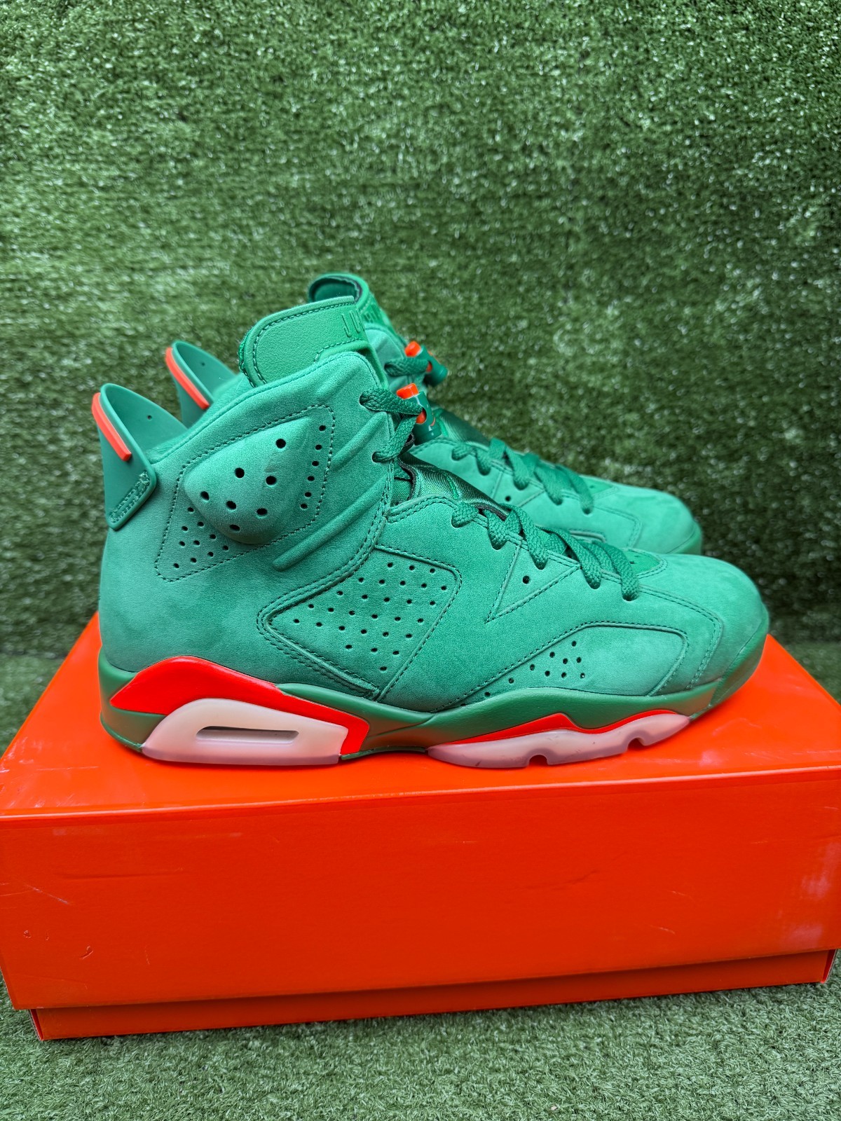 Size 9.5 - Air Jordan 6 Retro NRG Green Suede Gatorade thumbnail 3