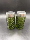 Anchor Hocking Soreno Bark Avocado Salt & Pepper MCM Vintage Set Of 2
