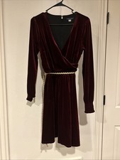 Tommy Hilfiger Women's Navy Red Dress Size 6 Stretch Polyester Knee Length