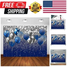 Royal Blue Glitter Backdrop for Birthday Wedding Prom Graduation Photography ...