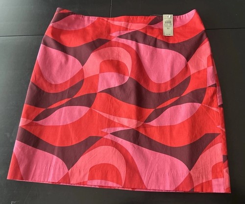 Ann Taylor Skirt 16 Pink Red Purple Mod Geometric Lined NWT $79