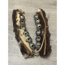 Vintage Southwestern Native Ankle Tribal Dance Bells Sheepskin Leather