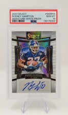 2023 Panini Select Rodney Hampton Auto White Prizm /35 PSA 10 Giants HOF Rare 🔥