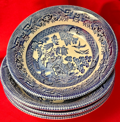 4 CHURCHILL Willow SAUCE DISHES   New