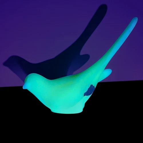 Vtg. Fenton Unpainted Dove Bird Figure Custard Uranium Glass UV Black Light Glow