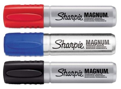 Marking Pen Pack Of 3 Oversized Chisel Tip Permanent Markers Assorted Colors