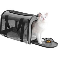 Cat Carrier Backpack - Multifunctional, Firm & Foldable with Roll-Up Shade,