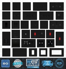 BG FLATPLATE SCREWLESS MATT BLACK Switches & Sockets BLACK ROCKER Full Range