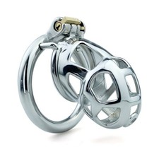 Stainless Steel Male Chastity Device Mamba cage Men Standard Metal Lock Belt-