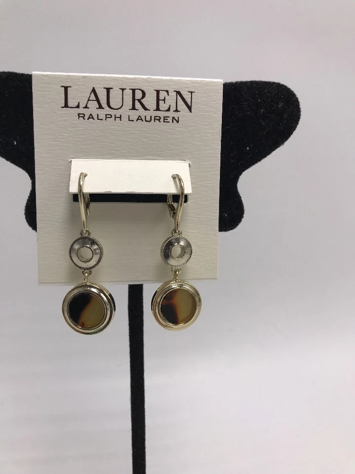 $35 Lauren Ralph Lauren Tono Plata Caparazón Tortuga Look Circular Pendientes L32 Foto 3 de 4