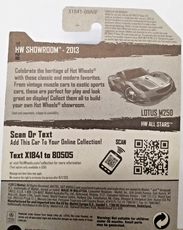 Hot Wheels Showroom 2013 All Stars Lotus M250 azul Foto 4 de 4