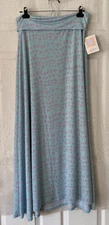 NEW Lularoe Sky Blue With Pink Geometric Print Maxi Skirt Small S