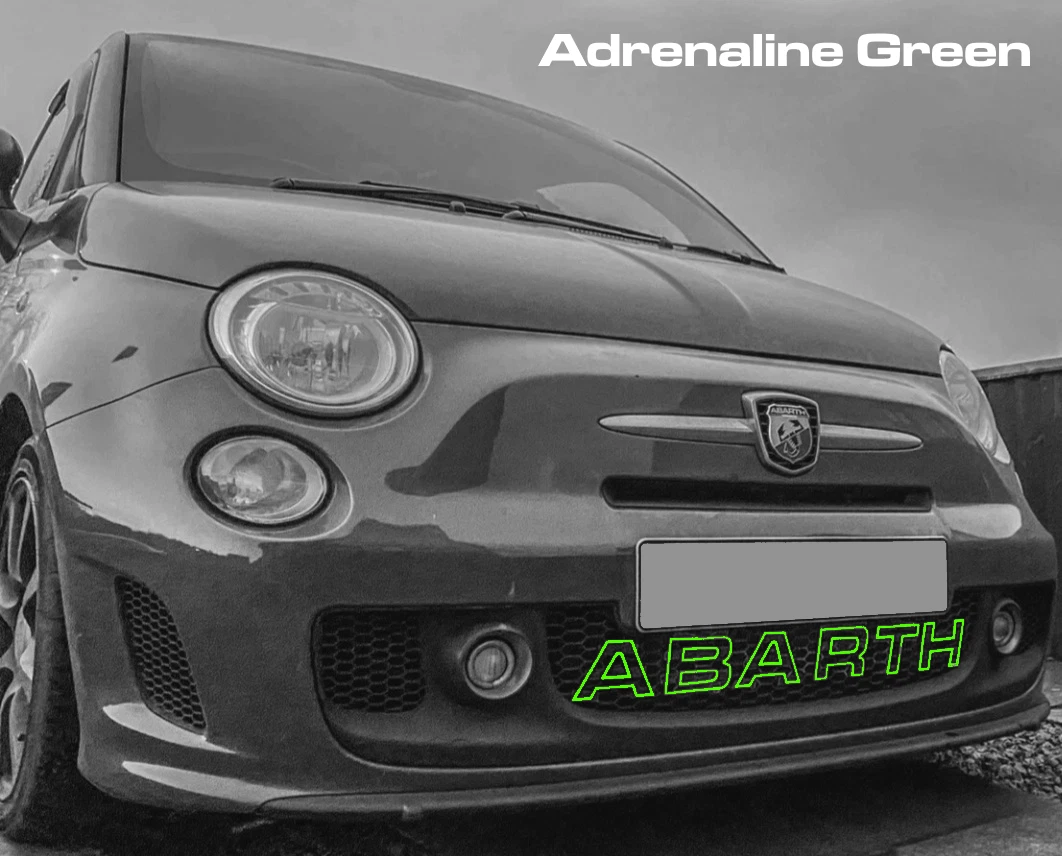 Abarth 595 Styling Outline Letters Diffuser Badge Multiple Colours